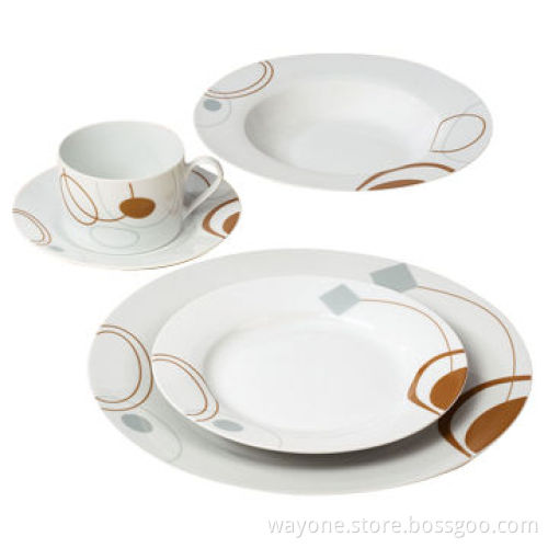 20-piece Dinner Set in Round Shape, Elegant, Made of Porcelain, Suitable for Daily Use at Home